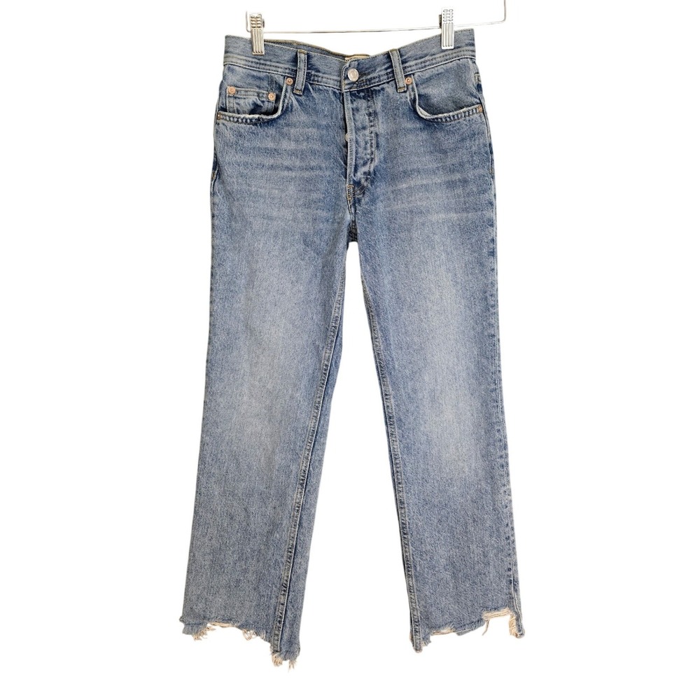 We The Free Mid Rise Straight Leg Distressed Jeans Women Size 24 - Picture 2 of 11